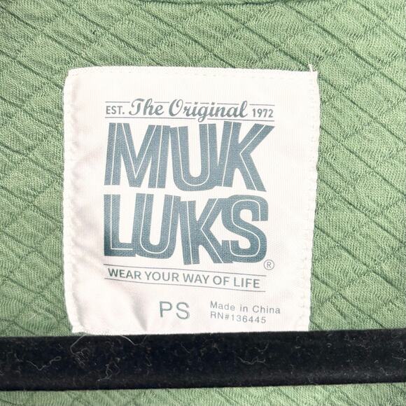 Muk Luks Three Piece Set Kelly Green Jacket Shirt and Pants Size Petite S - Picture 8 of 14